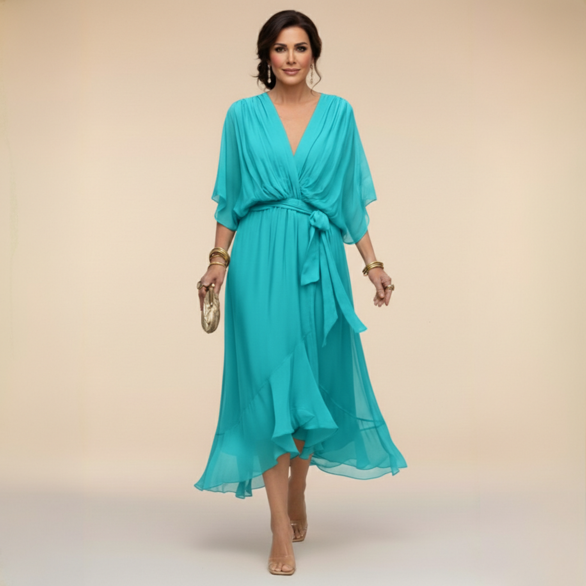 Opale | Abito Midi Elegante con Scollatura a V