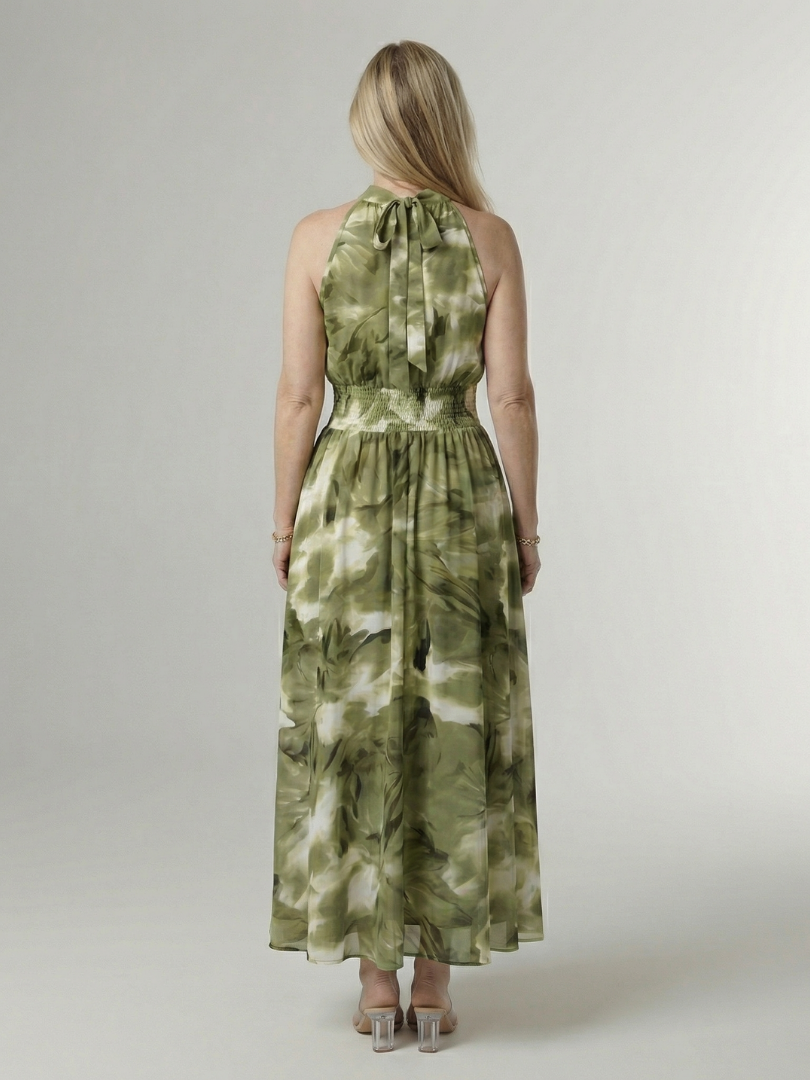 Sylin | Abito Midi con Scollo Halter Arricciato