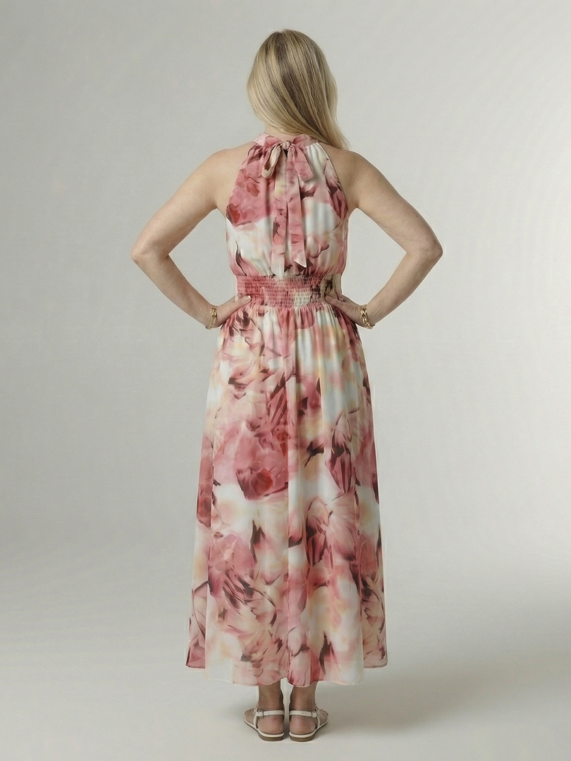 Sylin | Abito Midi con Scollo Halter Arricciato