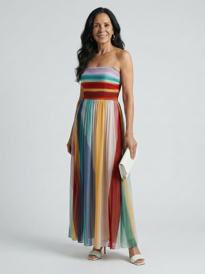 Serene | Abito Maxi a Strisce Leggere