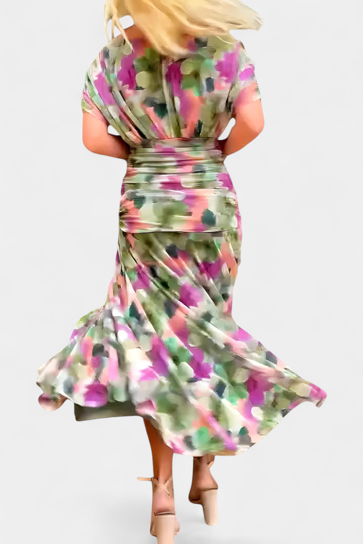 Alondra™ | Vestito Lungo Floreale con Scollatura a V