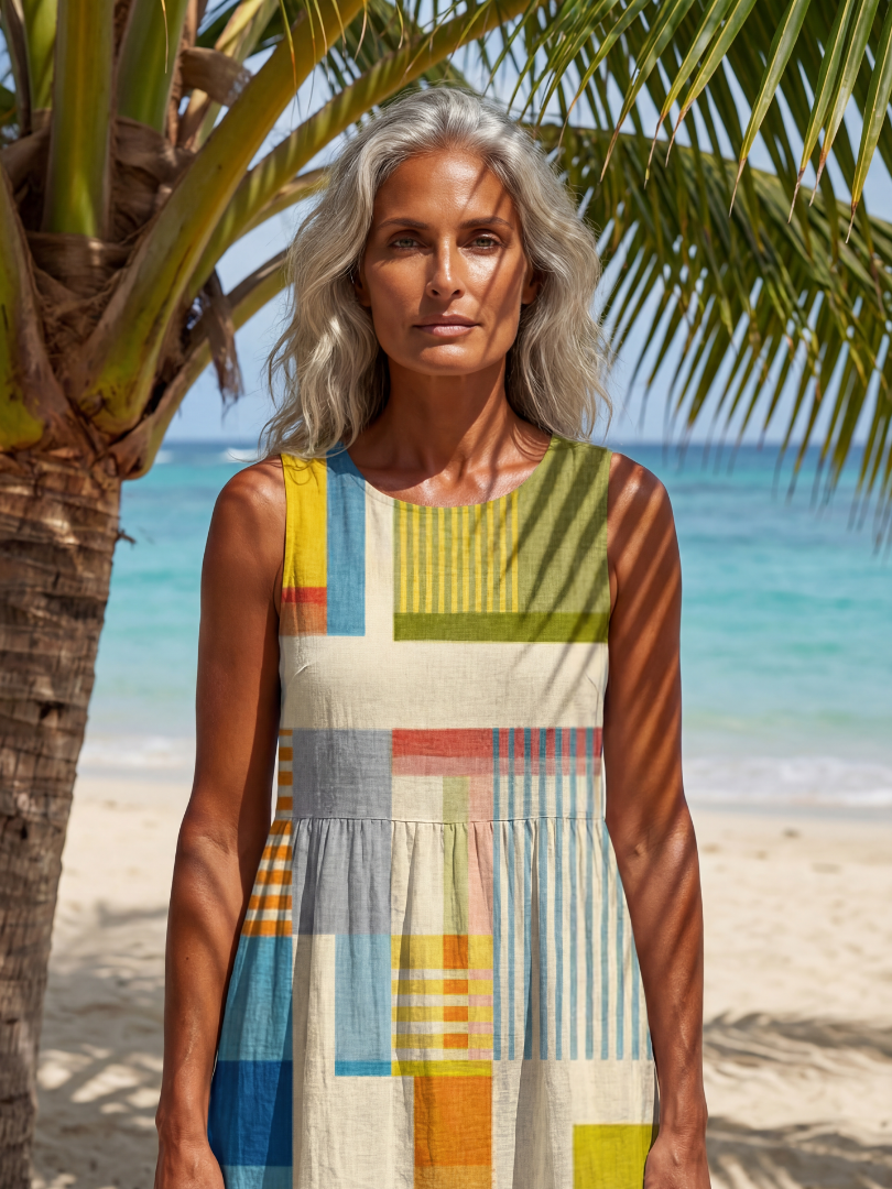 Esme | Vestito Midi a Blocchi Colorati