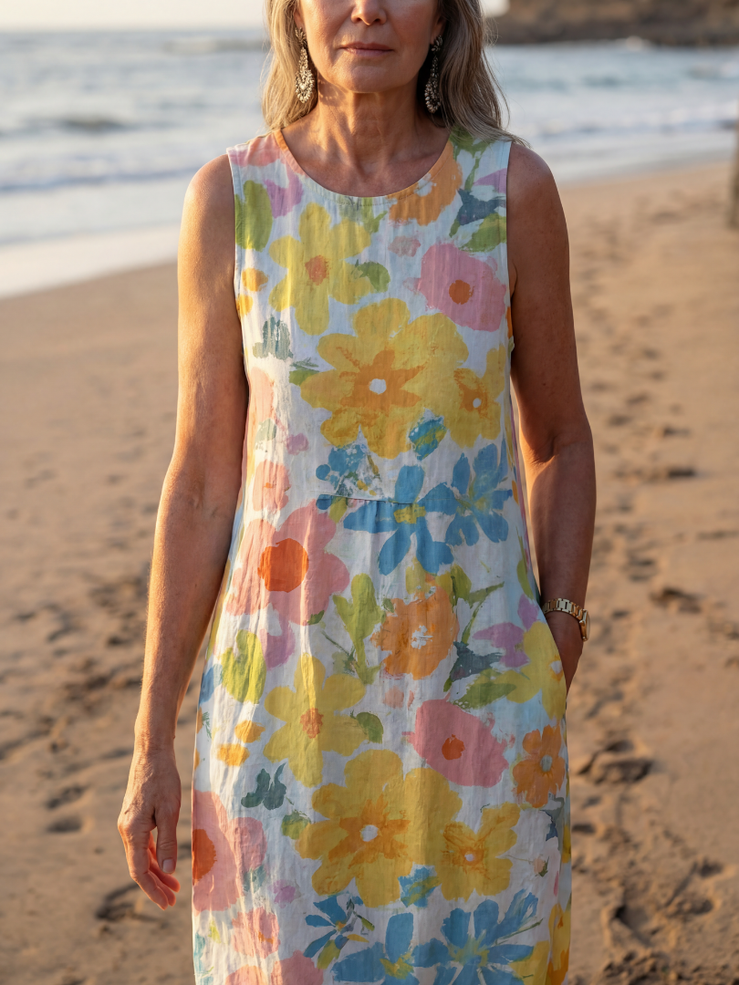 Talia | Abito Midi con Textura Costiera