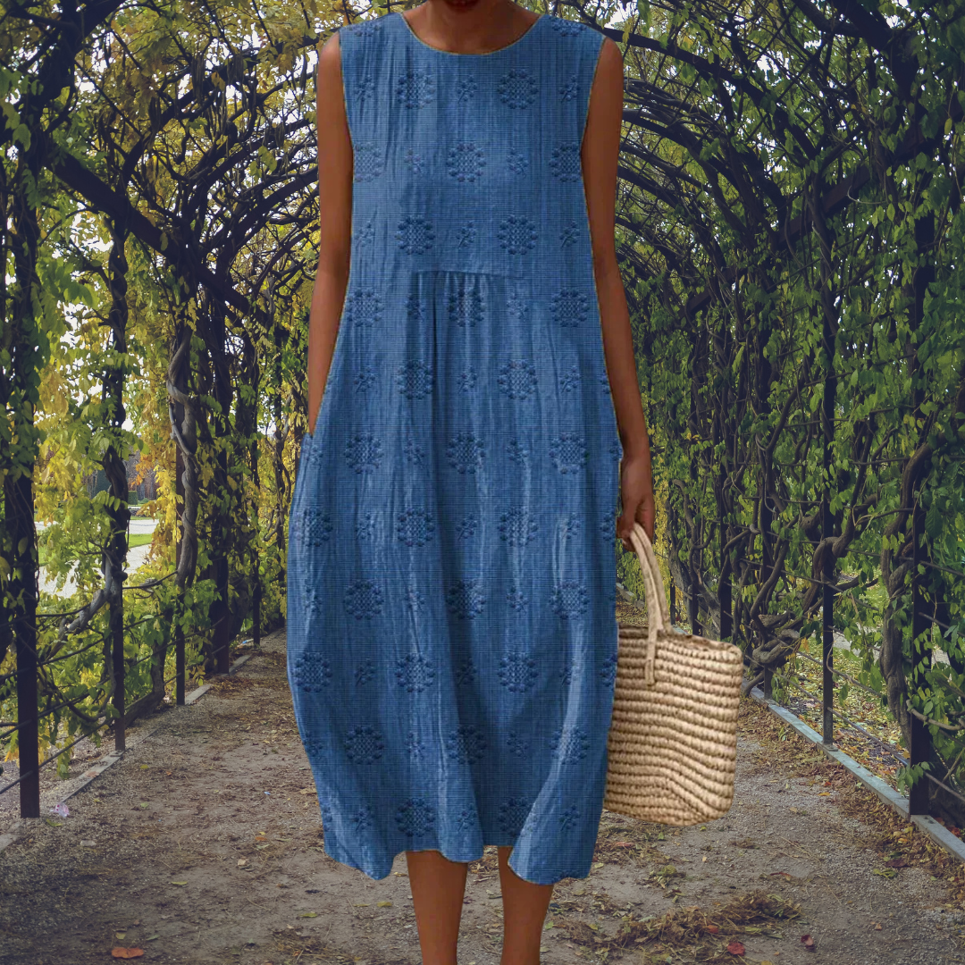 Ginevra | Abito Maxi Senza Maniche con Tasche
