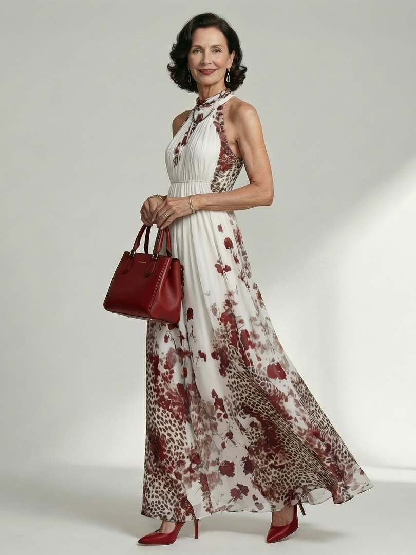 Orlune | Vestito Maxi Bianco Plissè