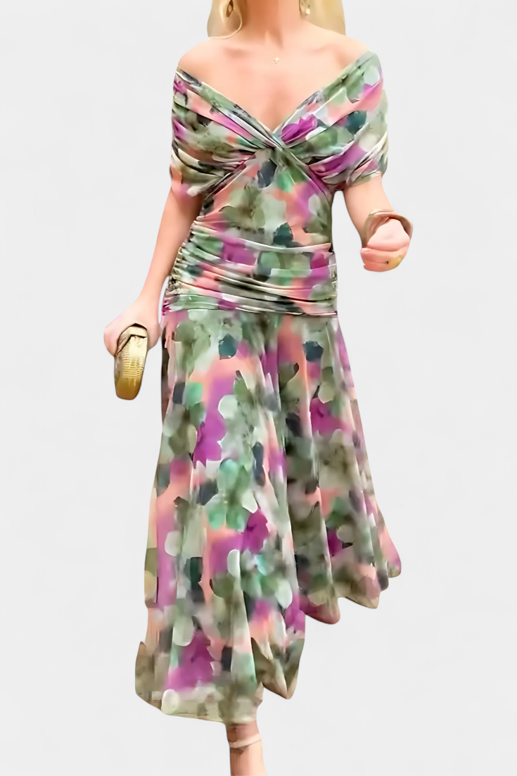 Alondra™ | Vestito Lungo Floreale con Scollatura a V
