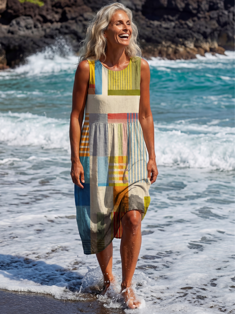 Esme | Vestito Midi a Blocchi Colorati