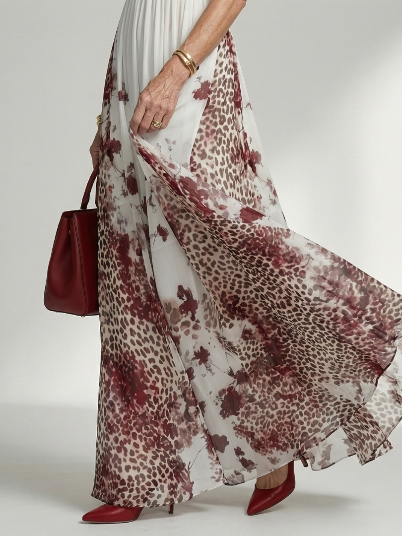 Orlune | Vestito Maxi Bianco Plissè