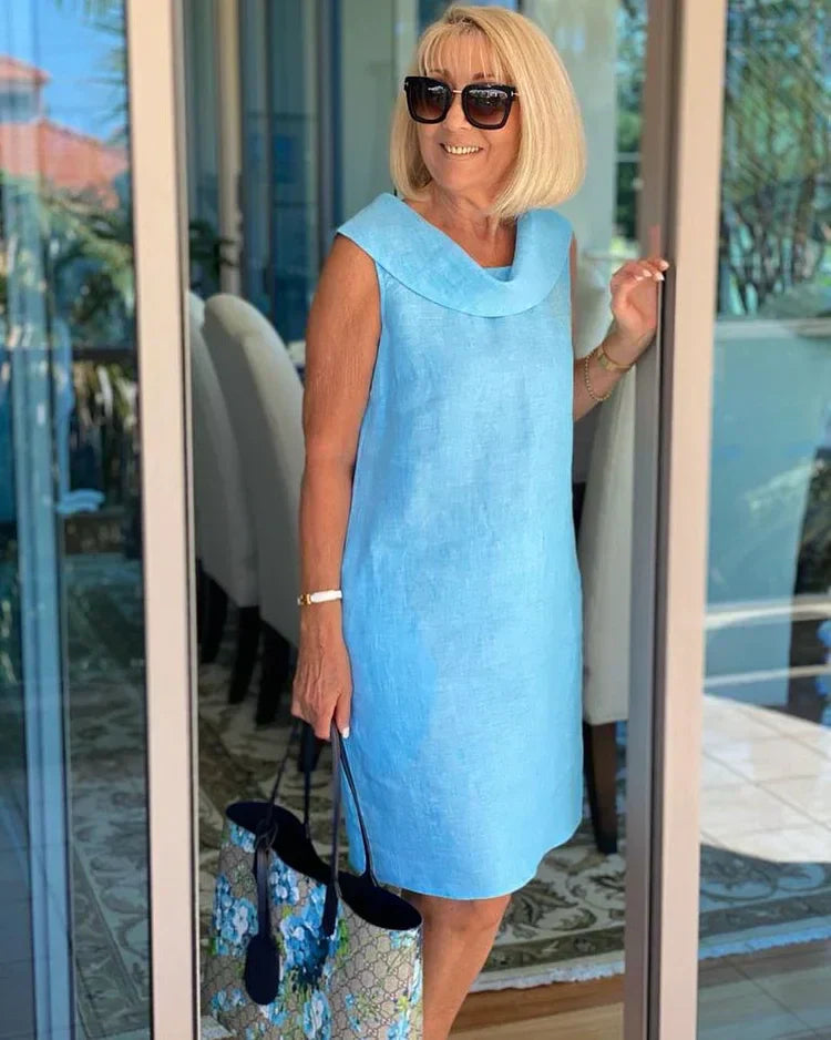 Perla – Abito a Tubino Senza Maniche con Collo Rotondo