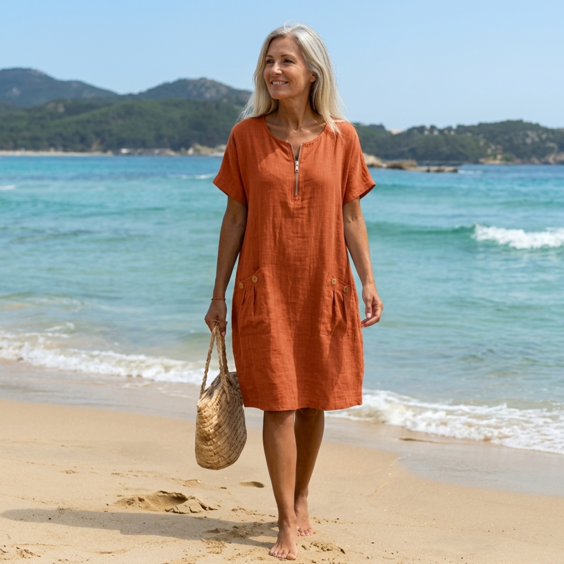 Pascale | Vestito Maxi con Zip Frontale-