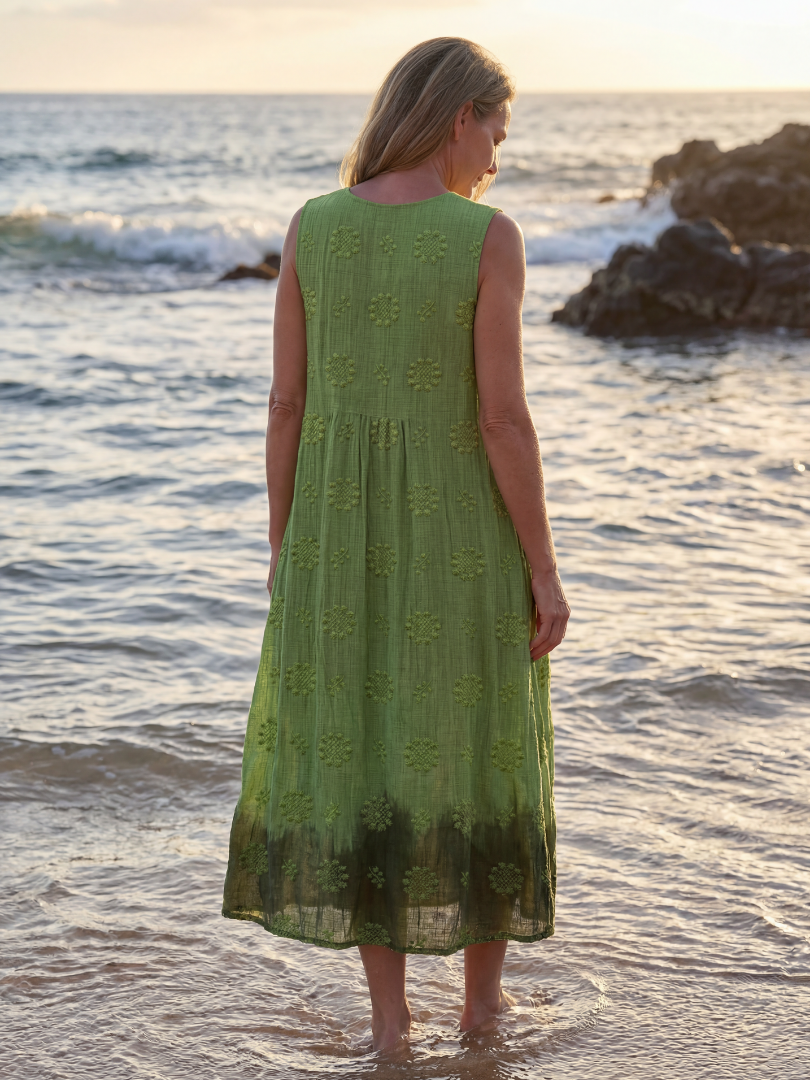 Kapua | Vestito Midi con Texture da Giardino