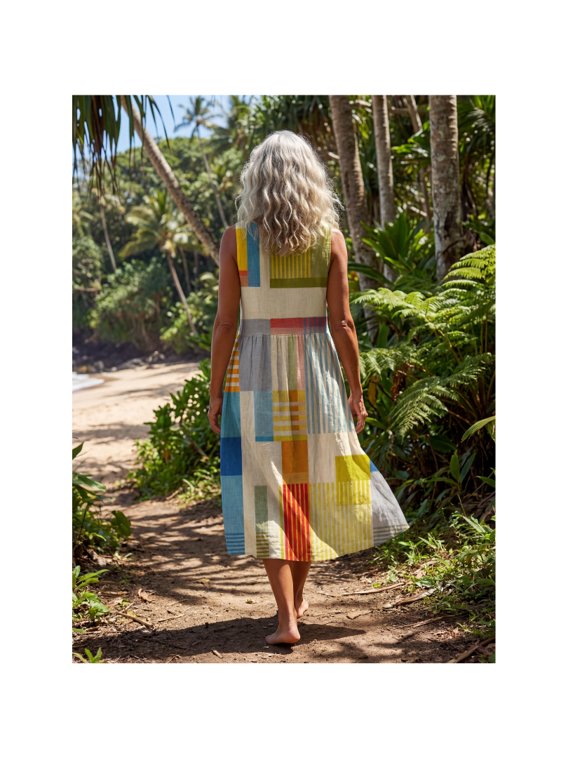 Esme | Vestito Midi a Blocchi Colorati