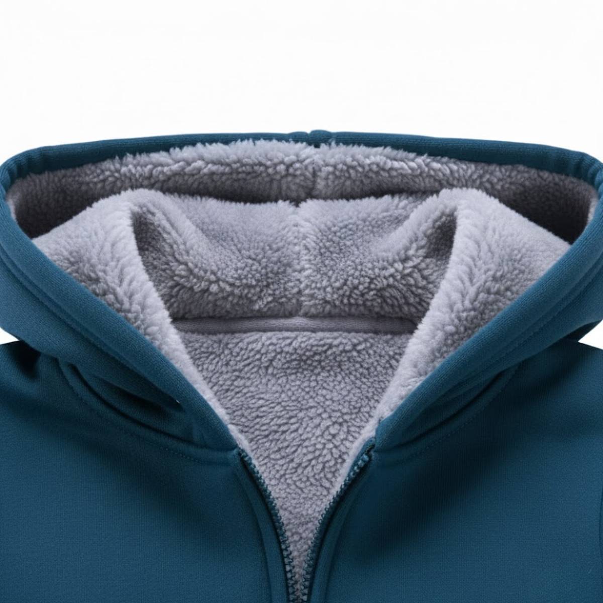 Men's fleece-lined zip-up hooded sweatshirt jacket in a relaxed oversized fit