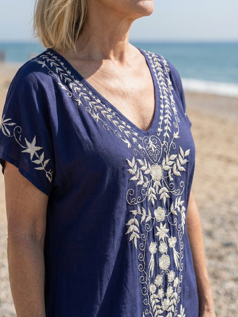 Elyra | Abito Midi con Maniche Corte