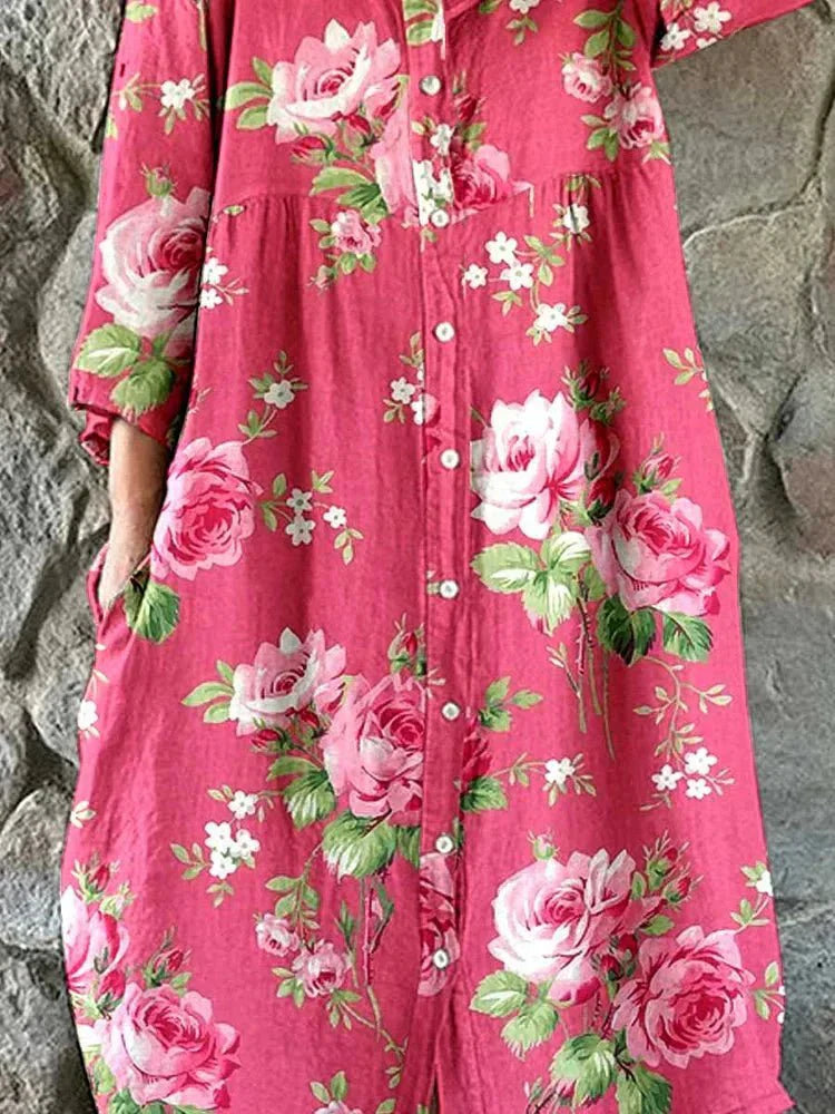 Mathilde | Abito Maxi Floreale Artistico-