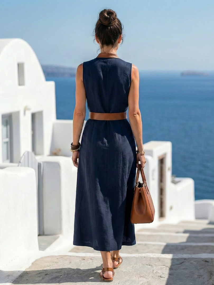 Myra | Vestito Midi a Linea in Contrasto