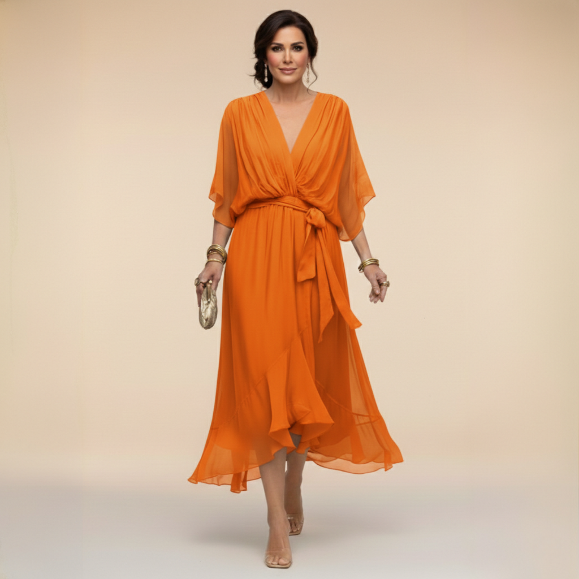 Opale | Abito Midi Elegante con Scollatura a V
