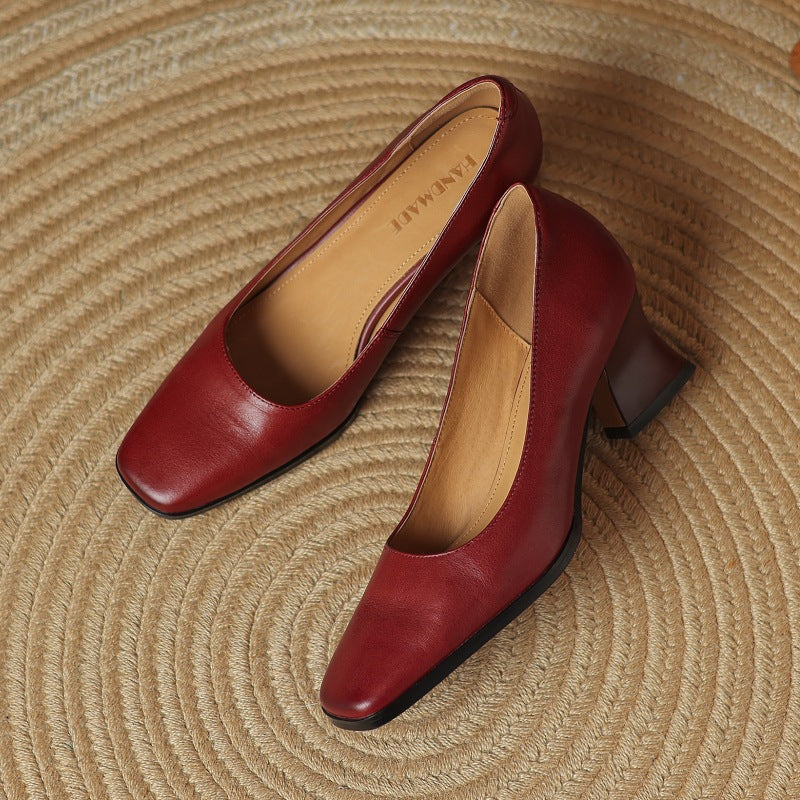 Pumps Quadrati in Pelle Oriel