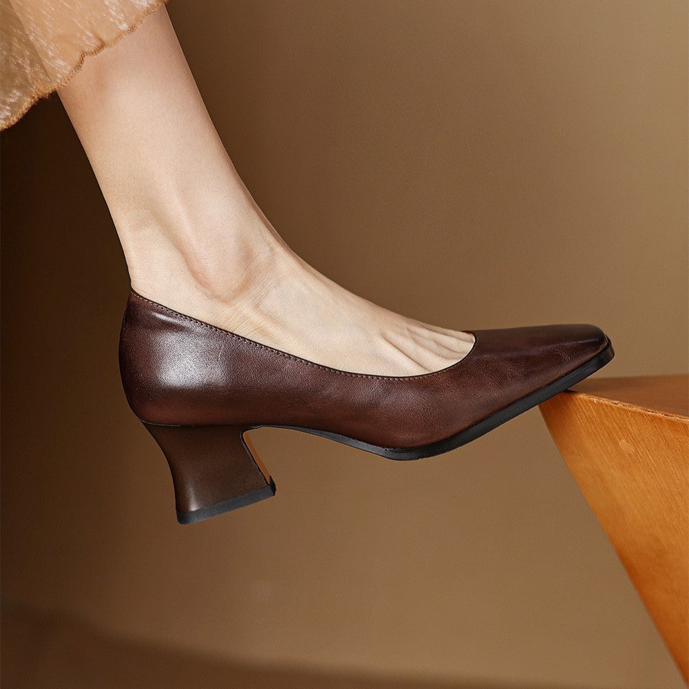 Pumps Quadrati in Pelle Oriel