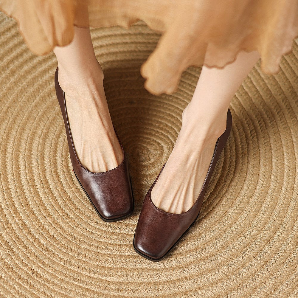 Pumps Quadrati in Pelle Oriel