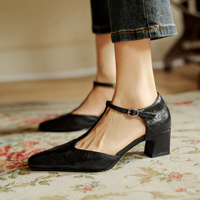 Elowen Tacchi T-Strap in Pelle