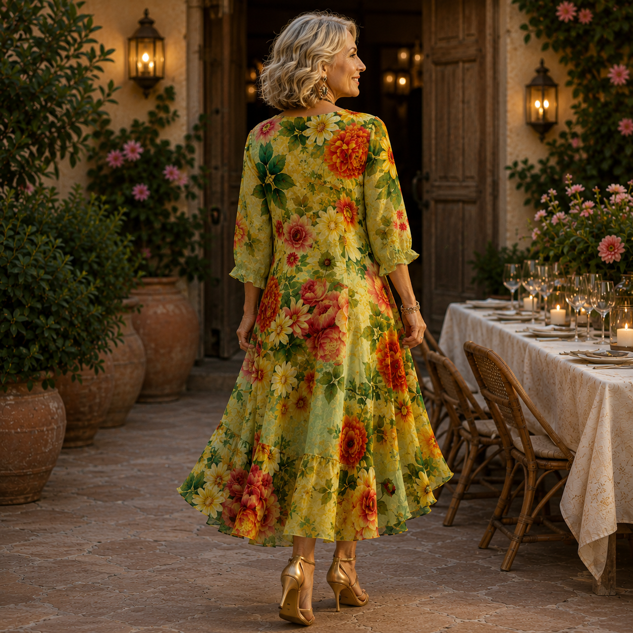 Janessa | Abito Midi Floreale Senza Sforzo 🌿