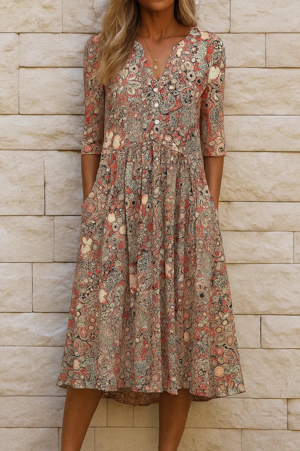 Harlow | Elegante Abito Midi con Scollo a V
