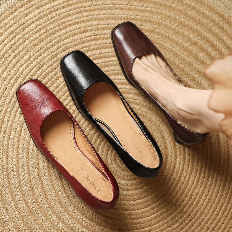 Pumps Quadrati in Pelle Oriel