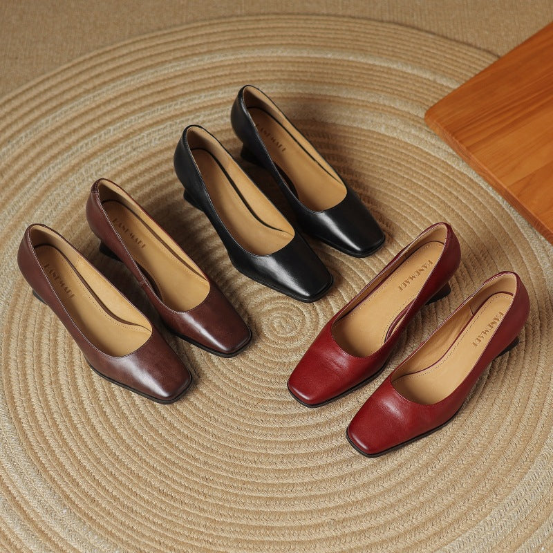 Pumps Quadrati in Pelle Oriel