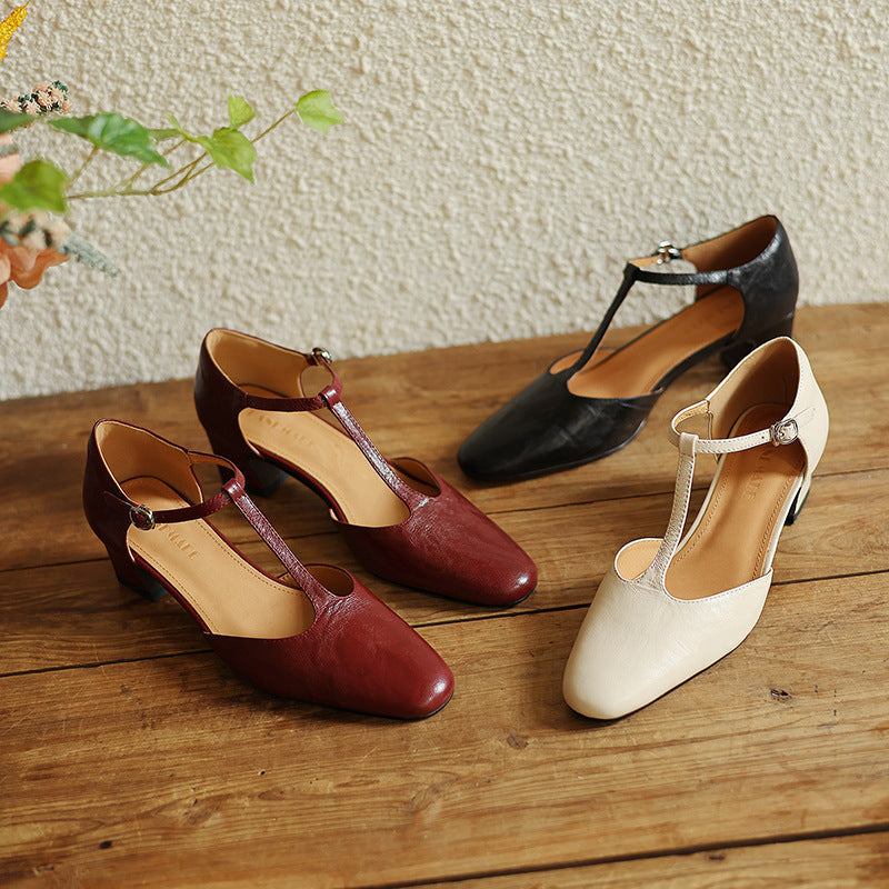 Elowen Tacchi T-Strap in Pelle