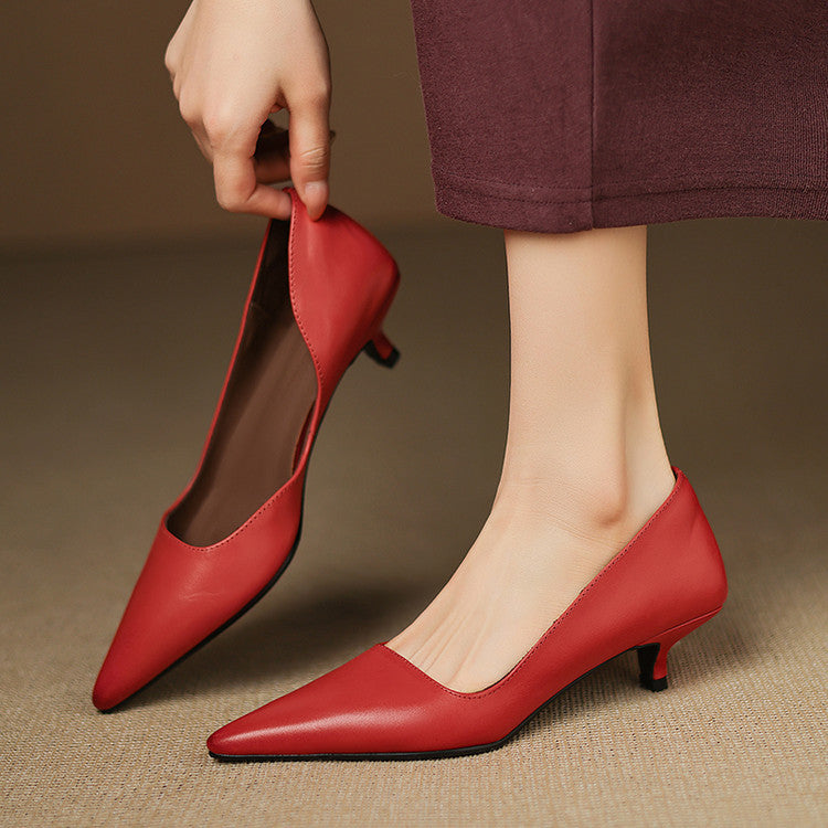 Pumps in Pelle con Tacco Kitten Orlisse