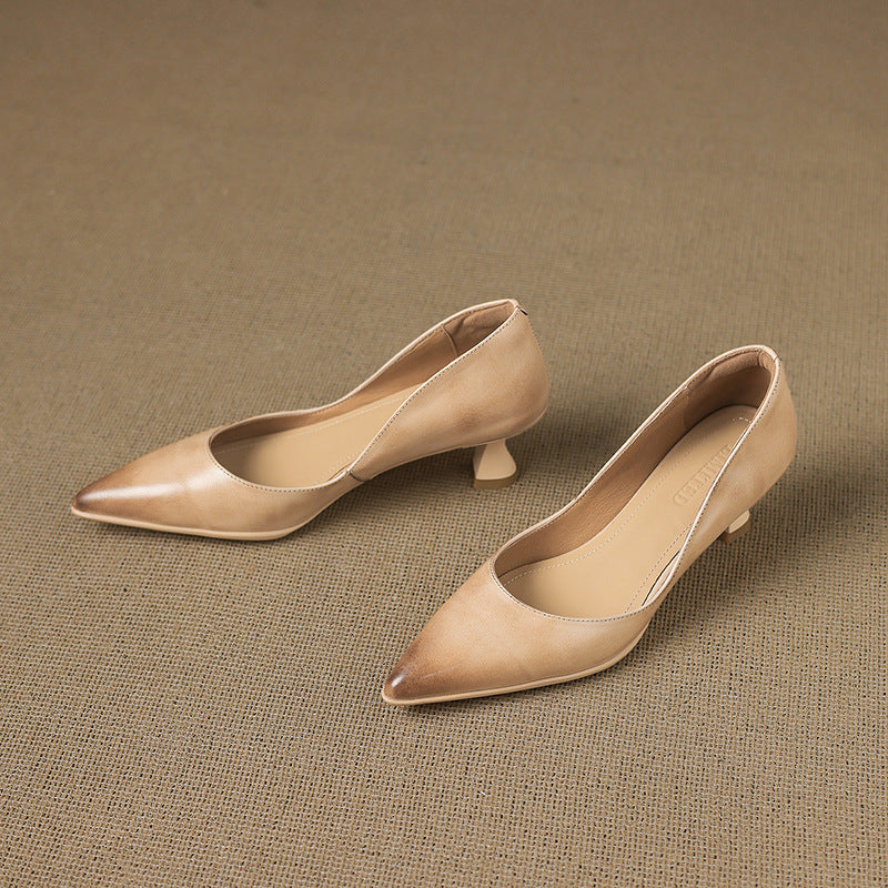 Calzature Calenne in Pelle con Tacco Kitten