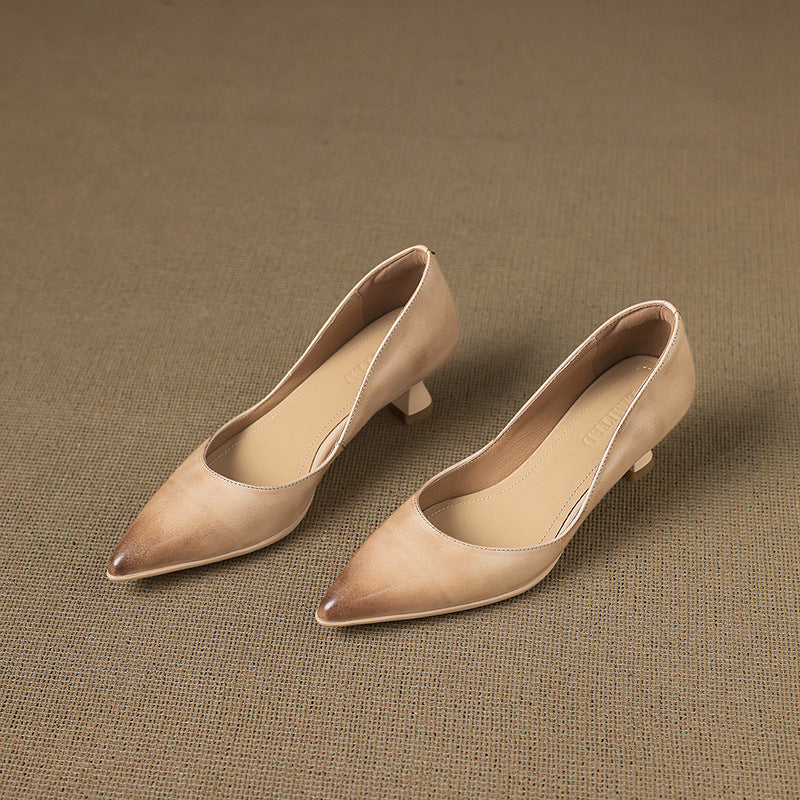 Calzature Calenne in Pelle con Tacco Kitten