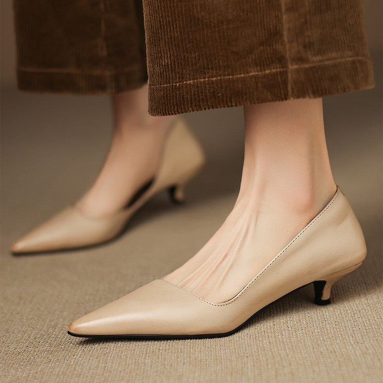 Pumps in Pelle con Tacco Kitten Orlisse