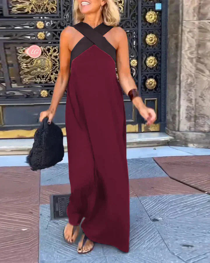 Quirine | Vestito Maxi con Chiusura a Incrocio