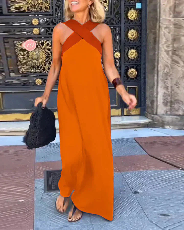 Quirine | Vestito Maxi con Chiusura a Incrocio