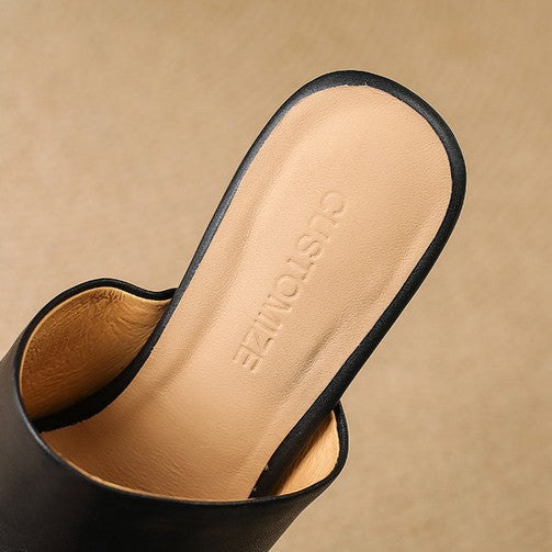 Virelle Curve Mule in Pelle con Tacco