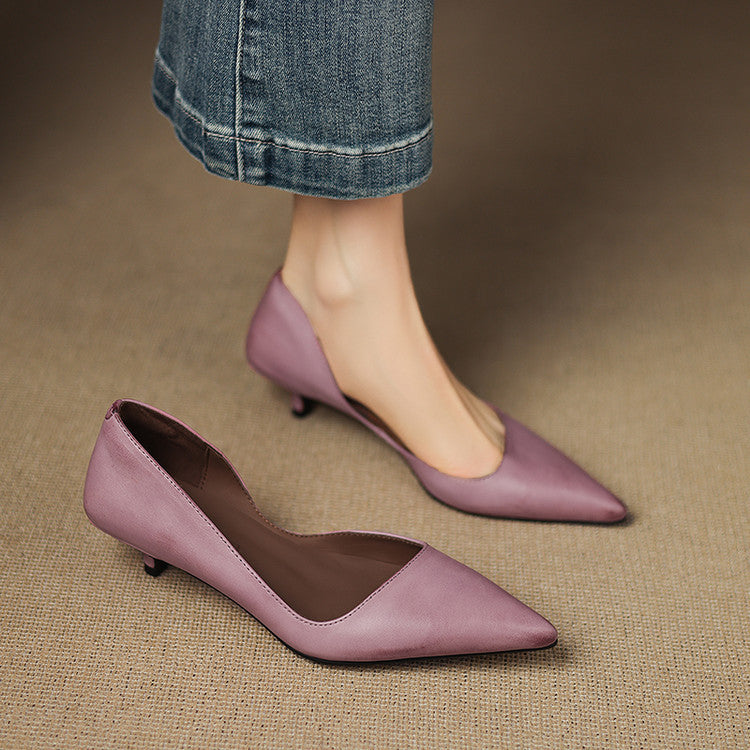 Pumps in Pelle con Tacco Kitten Orlisse