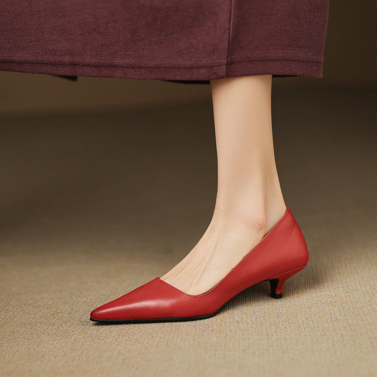 Pumps in Pelle con Tacco Kitten Orlisse