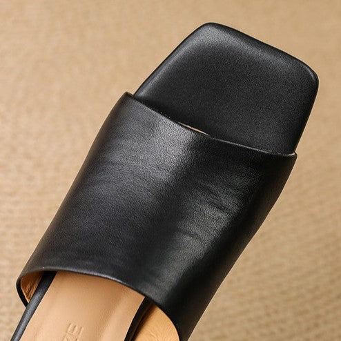 Virelle Curve Mule in Pelle con Tacco