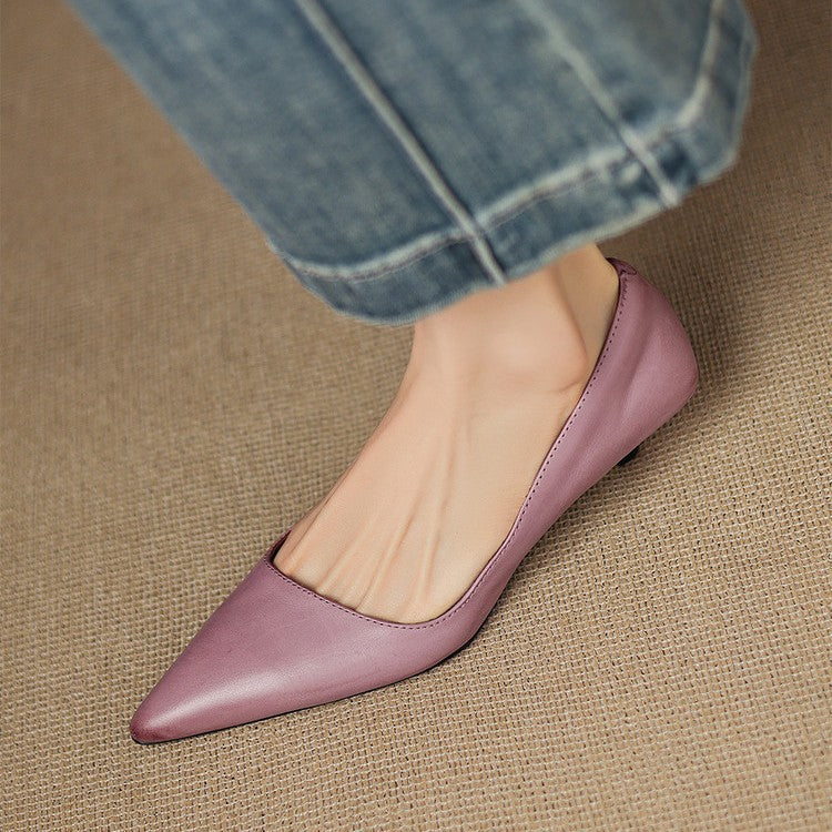 Pumps in Pelle con Tacco Kitten Orlisse