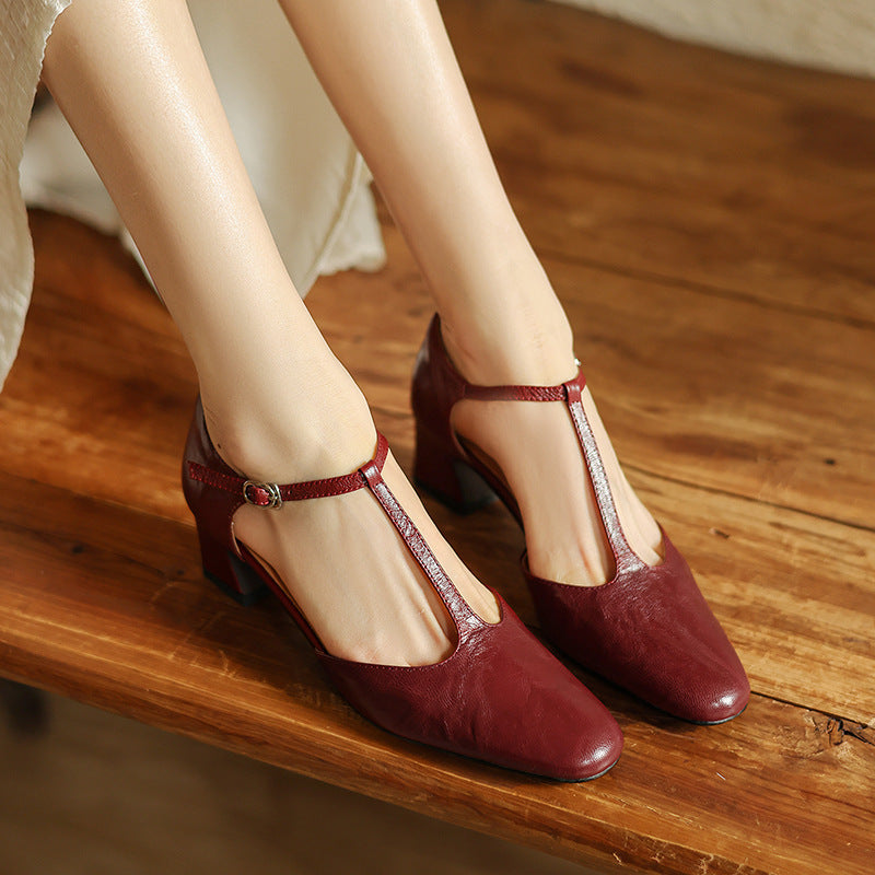 Elowen Tacchi T-Strap in Pelle