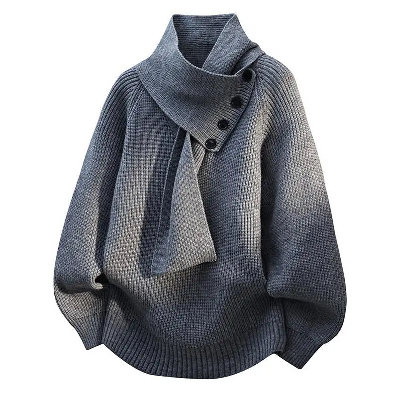 Elara™ | Soft Button-Detail Knit Sweater