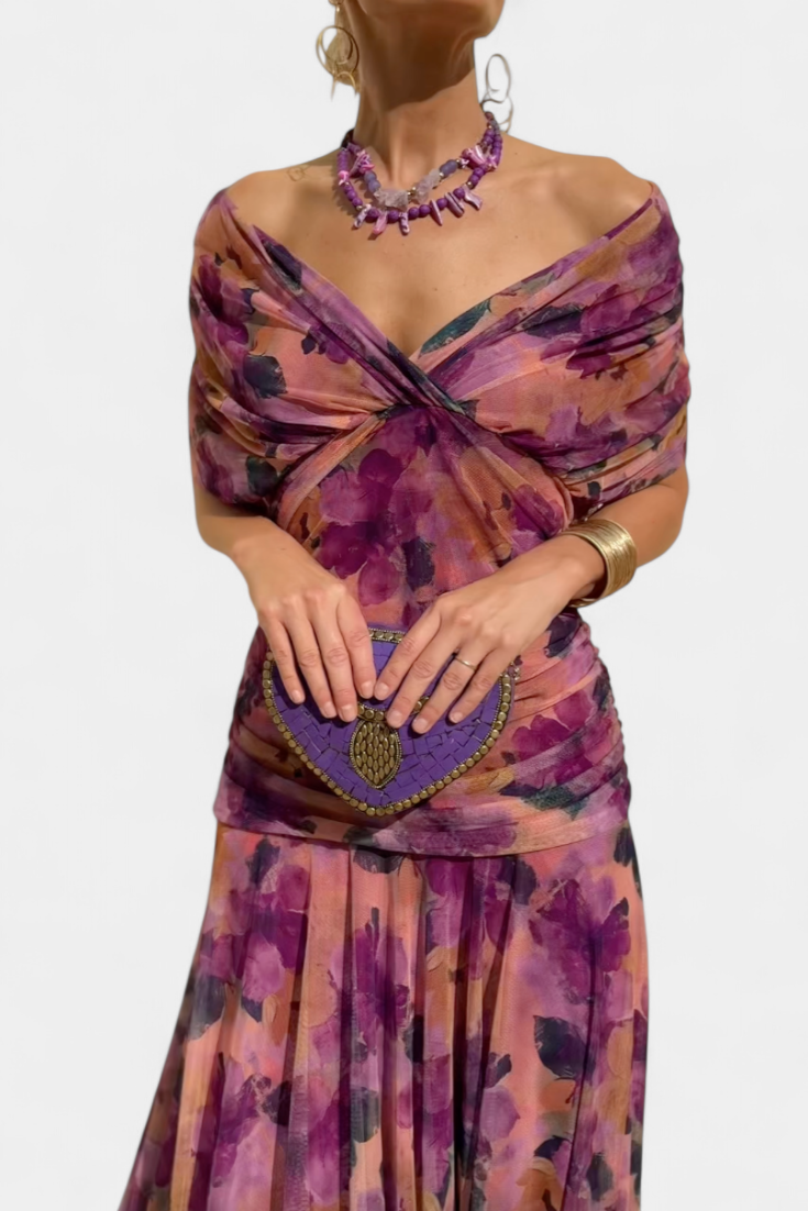 Alondra™ | Vestito Lungo Floreale con Scollatura a V