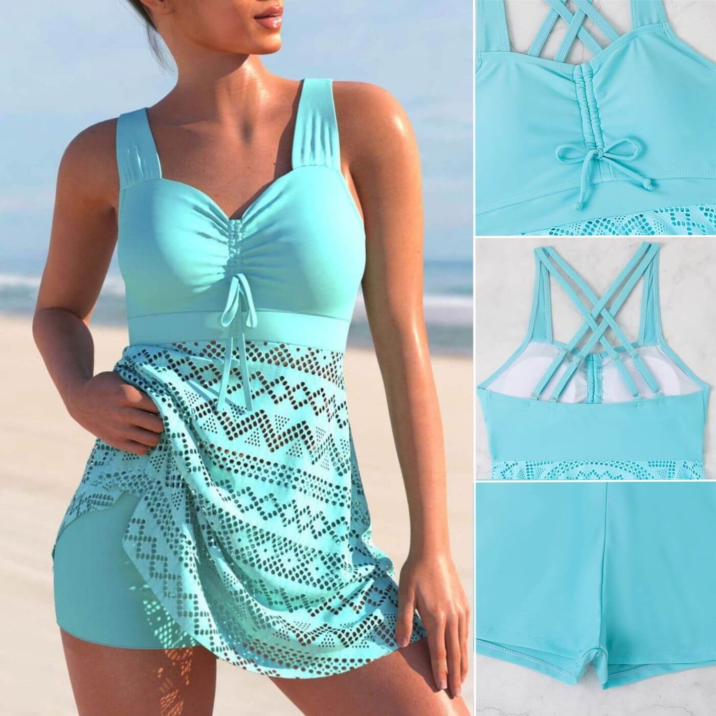 Grace | Costume da bagno Tankini Arricciato