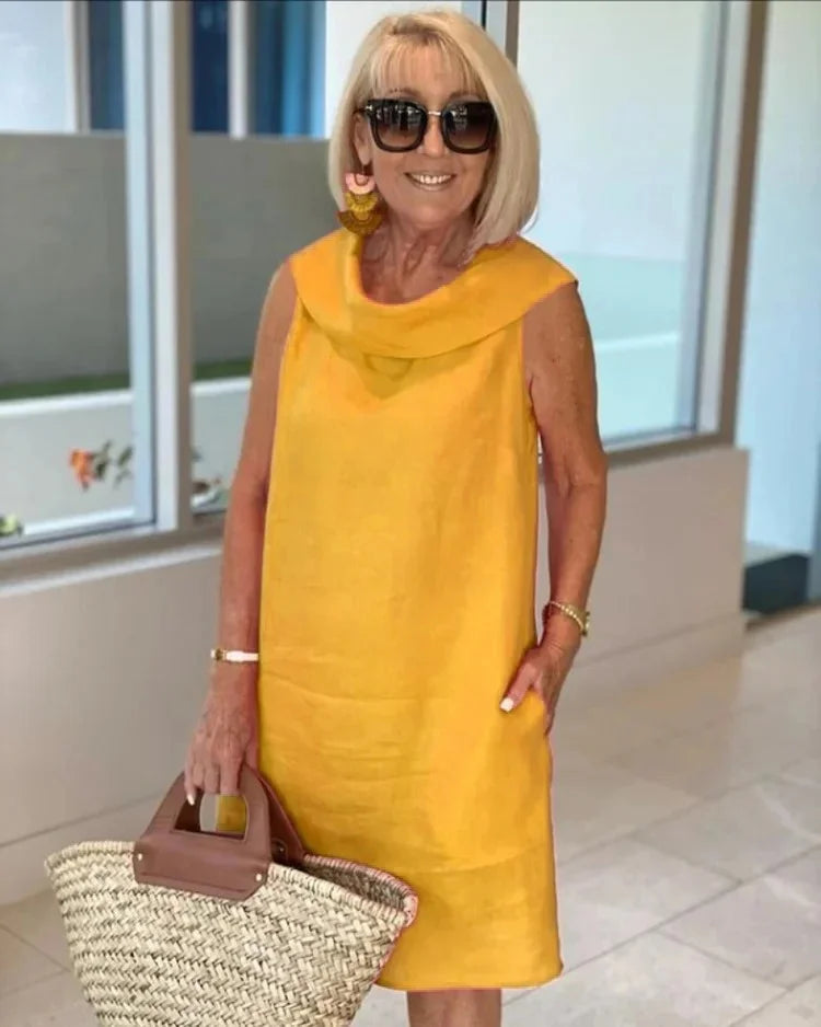 Perla – Abito a Tubino Senza Maniche con Collo Rotondo