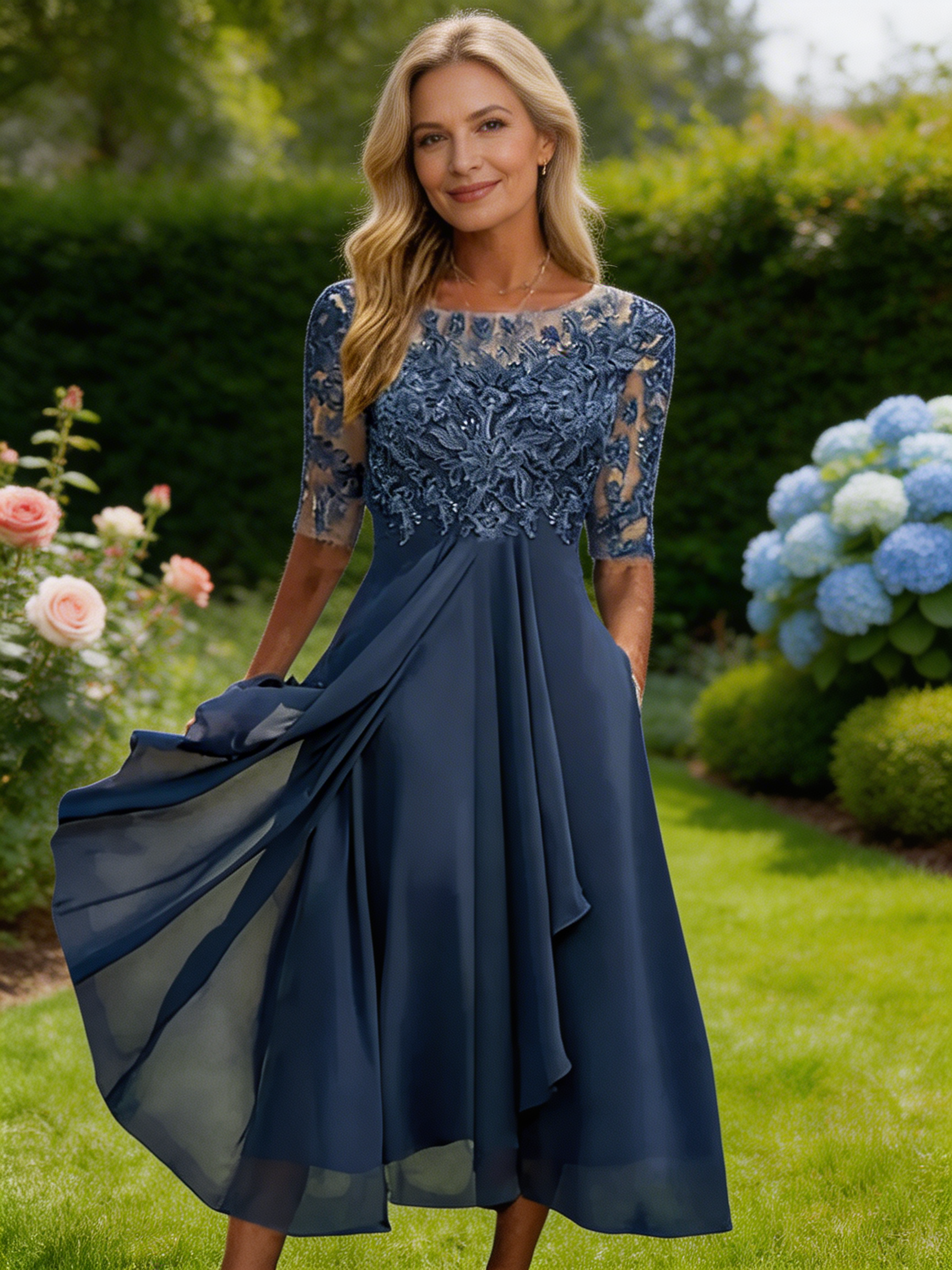 Zaria – L'elegante abito midi in pizzo
