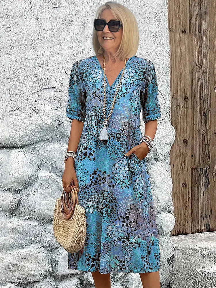 Roxanne | Vestito Midi Avvolgente a Fiori Vivaci