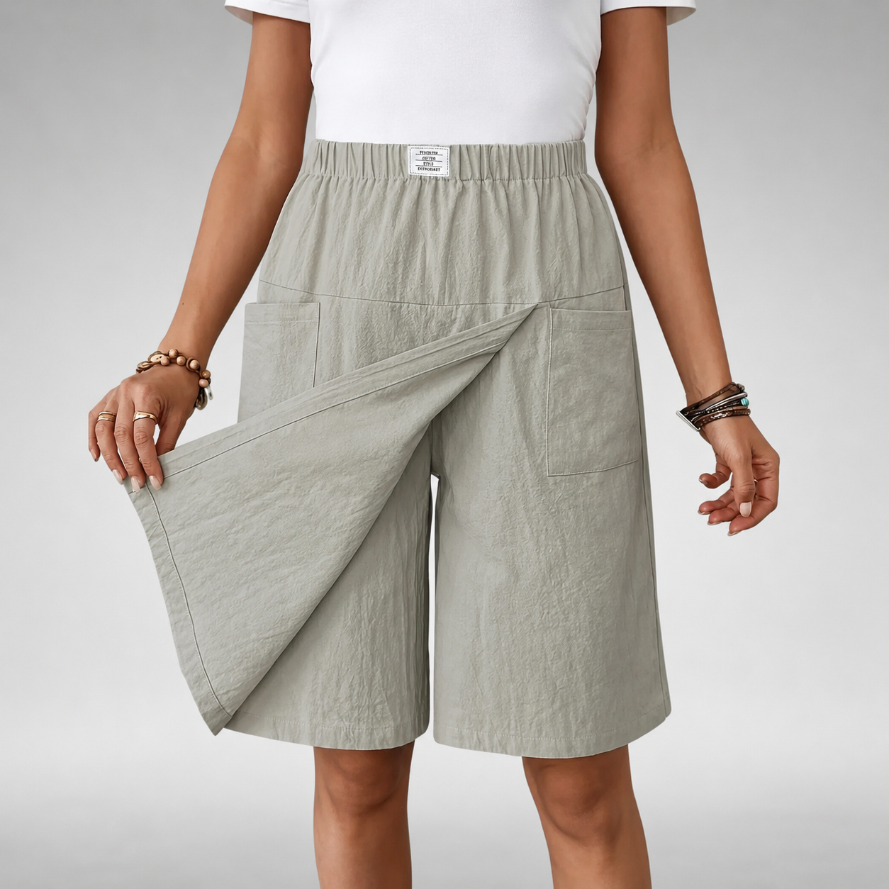 Anne™ Pantaloni Corti Comfort a Vita Alta