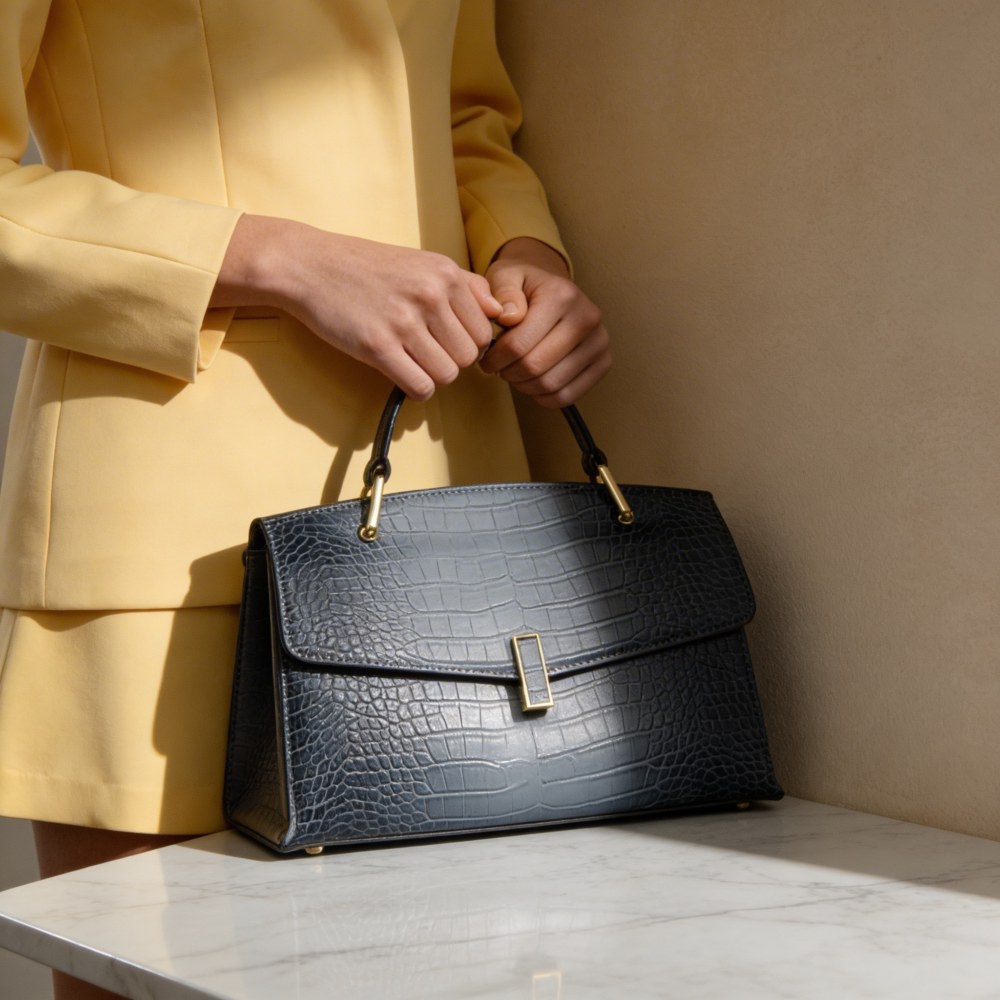 Kim's | WOMEN'S HANDBAG | CROC EMBOSSED | TOP HANDLE